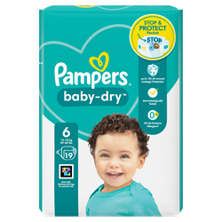 Pampers Baby Dry Taped S6 Nappies Carry Pack 19S