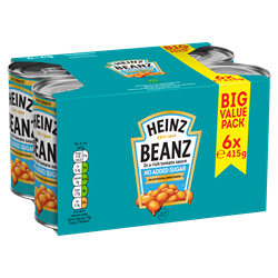 Heinz Beanz No Sugar Added 6x415g