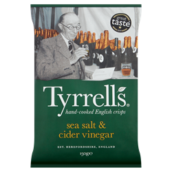 Tyrrells Cider Vinegar And Sea Salt Potato Chips 150G