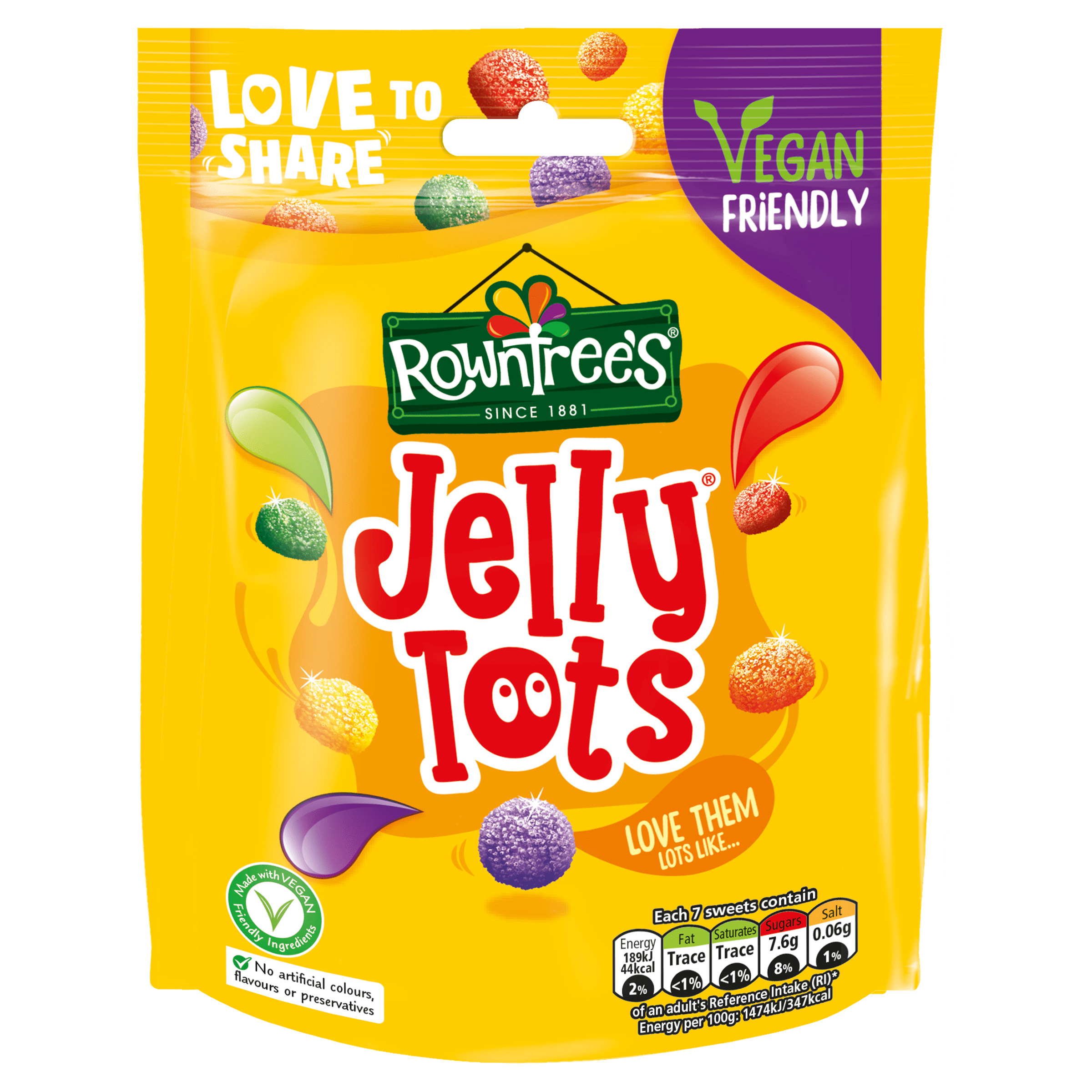 Rowntrees Jelly Tots Sharing Bag 150G