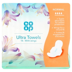 Co-op Ultra Towels Regular with Wings 14 pack