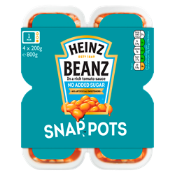Heinz Beanz No Added Sugar Snap Pots 4x2