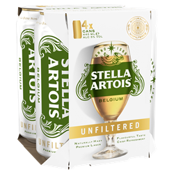 Stella Artois Unfiltered Can 4X440ml