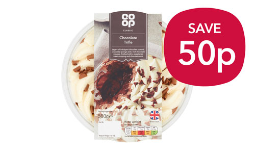 50p off Co-op Chocolate Trifle 500g - 8.12.21 - 31.12.21