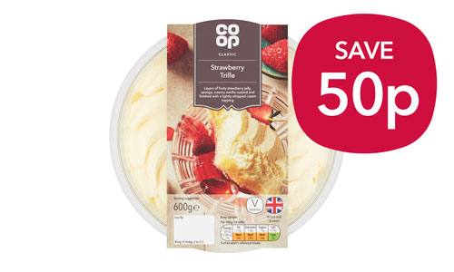 50p off Co-op Strawberry Trifle 600g - 8.12.21 - 31.12.21