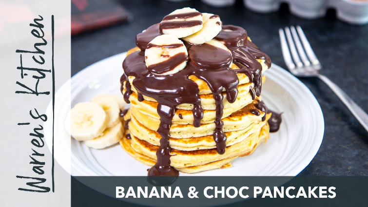 Homemade Banana & Chocolate Pancakes