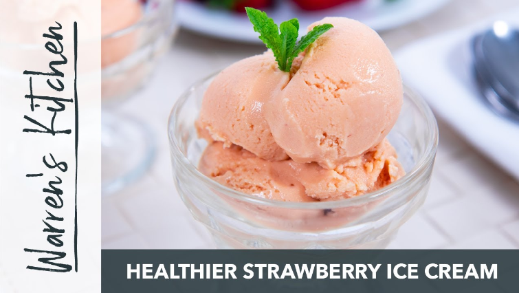 Homemade Healthier Strawberry Ice Cream